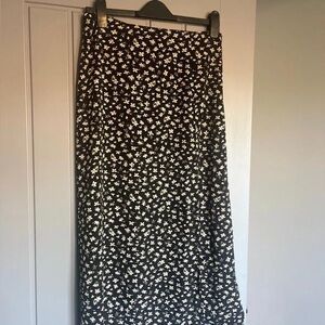 Floral Black and White Skirt